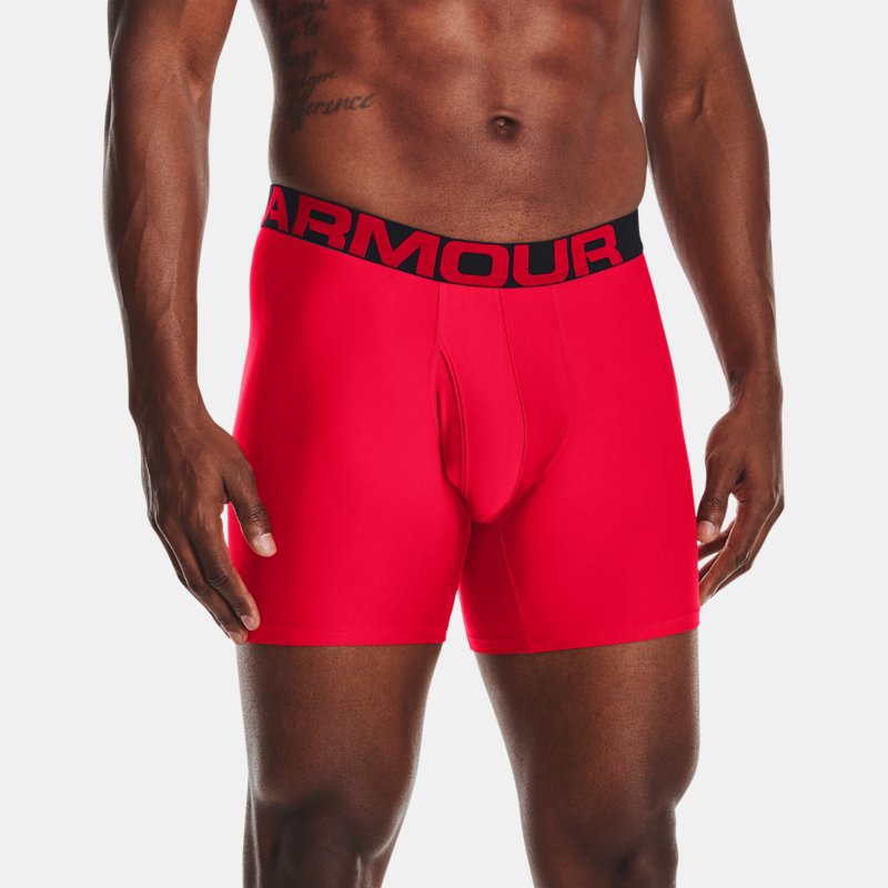 Boxer Under Armour Tech™ 15 cm Boxerjock® pour homme – lot de 2 Rouge / Noir S